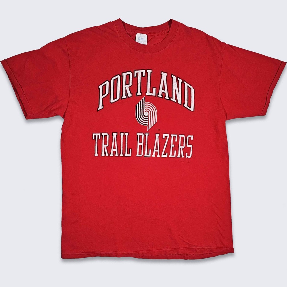 Portland Trail Blazers Vintage 90s T-Shirt - Single Stitch Red Tultex Tee